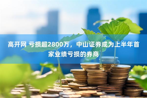 高开网 亏损超2800万，中山证券成为上半年首家业绩亏损的券商