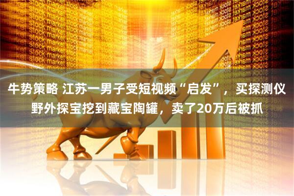 牛势策略 江苏一男子受短视频“启发”，买探测仪野外探宝挖到藏宝陶罐，卖了20万后被抓